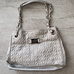 Nicole Miller Metallic Quilted Shoulder Bag